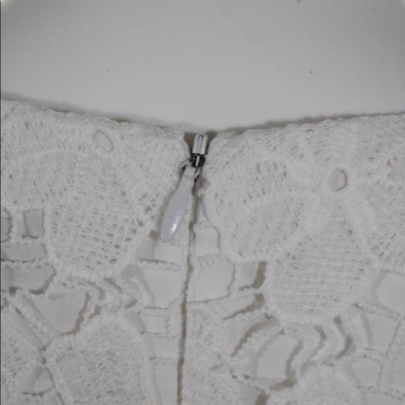 Amanda Uprichard Womens Round Neck Laser Cut Sheath Dress White Small - Picture 11 of 13